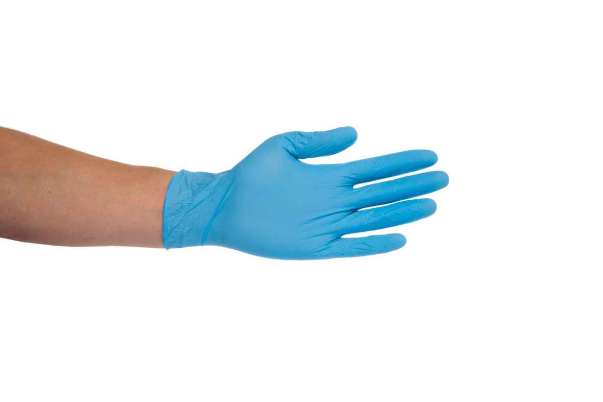 Vyšetřovací rukavice bezprašné, Nitrilové, Antimikrobiální  - 200 ks v balení vel. S